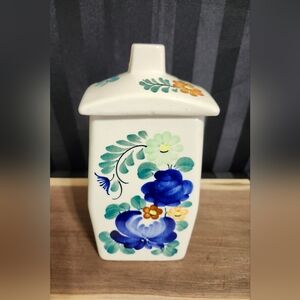 Vintage Antique Wloclawek Polish Poland Pottery Covered Jar